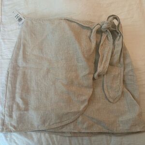 Aritzia linen wrap skirt
